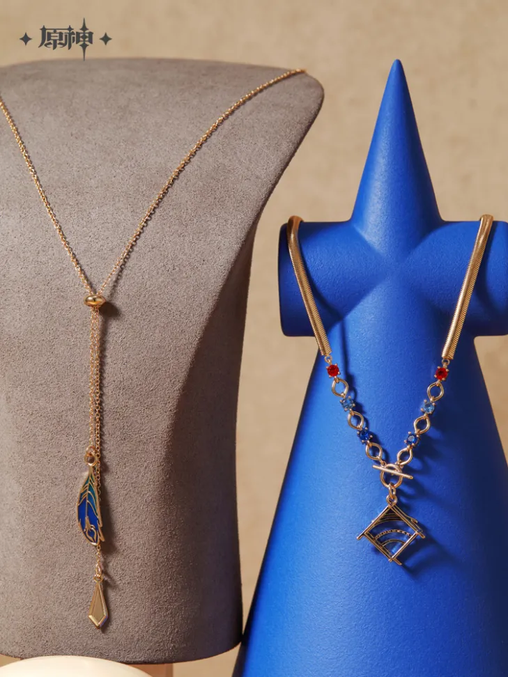 Genshin Impact - Forest and Flying Sands Series - Kaveh Impression Necklace / Ear clips - Image 5