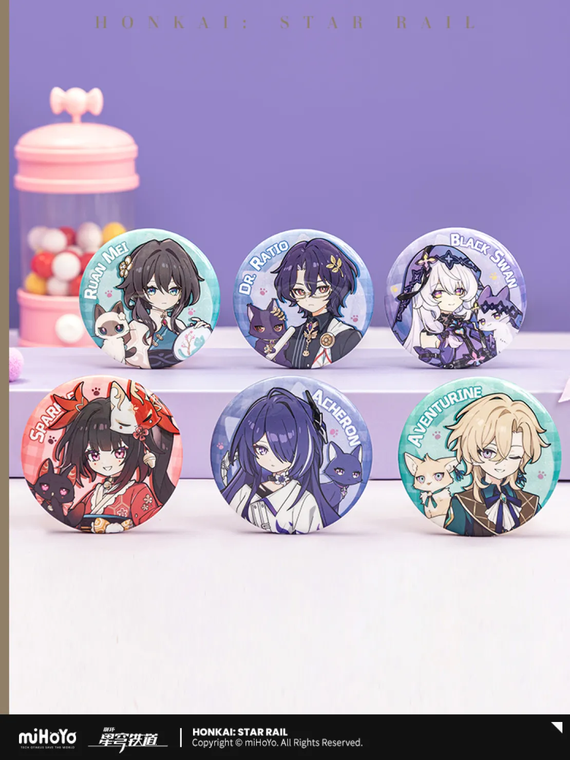Honkai: Star Rail - Little Cat Series Tinplate Badge - Image 3