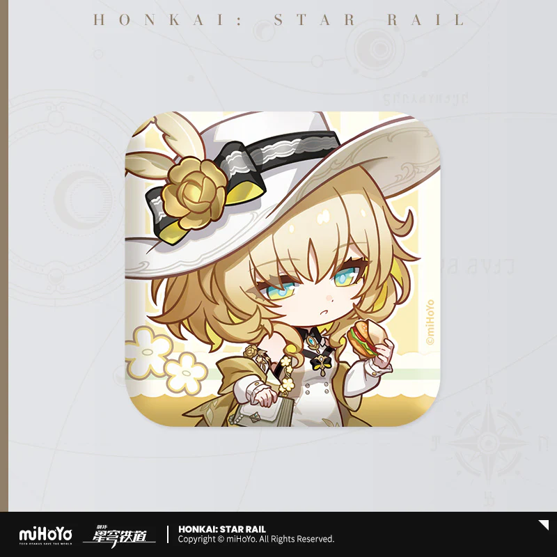 【Pre-Order】Honkai: Star Rail - Express Travel Series Chibi Square Tinplate Badge - Image 2